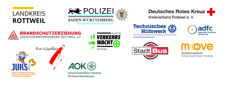 Eine Darstellung der Logos aller Akteure des Aktionstag Gesund durchs Leben sicher zur Schule
