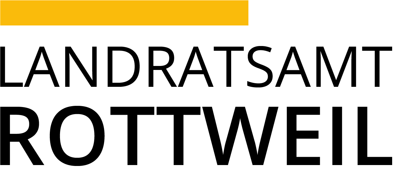 Logo des Landratsamt Rottweil mit den Farben weiß, schwarz und gelb